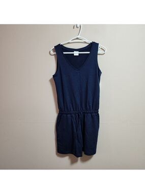 Amazon essentials sleeveless dark blue romper size xs
